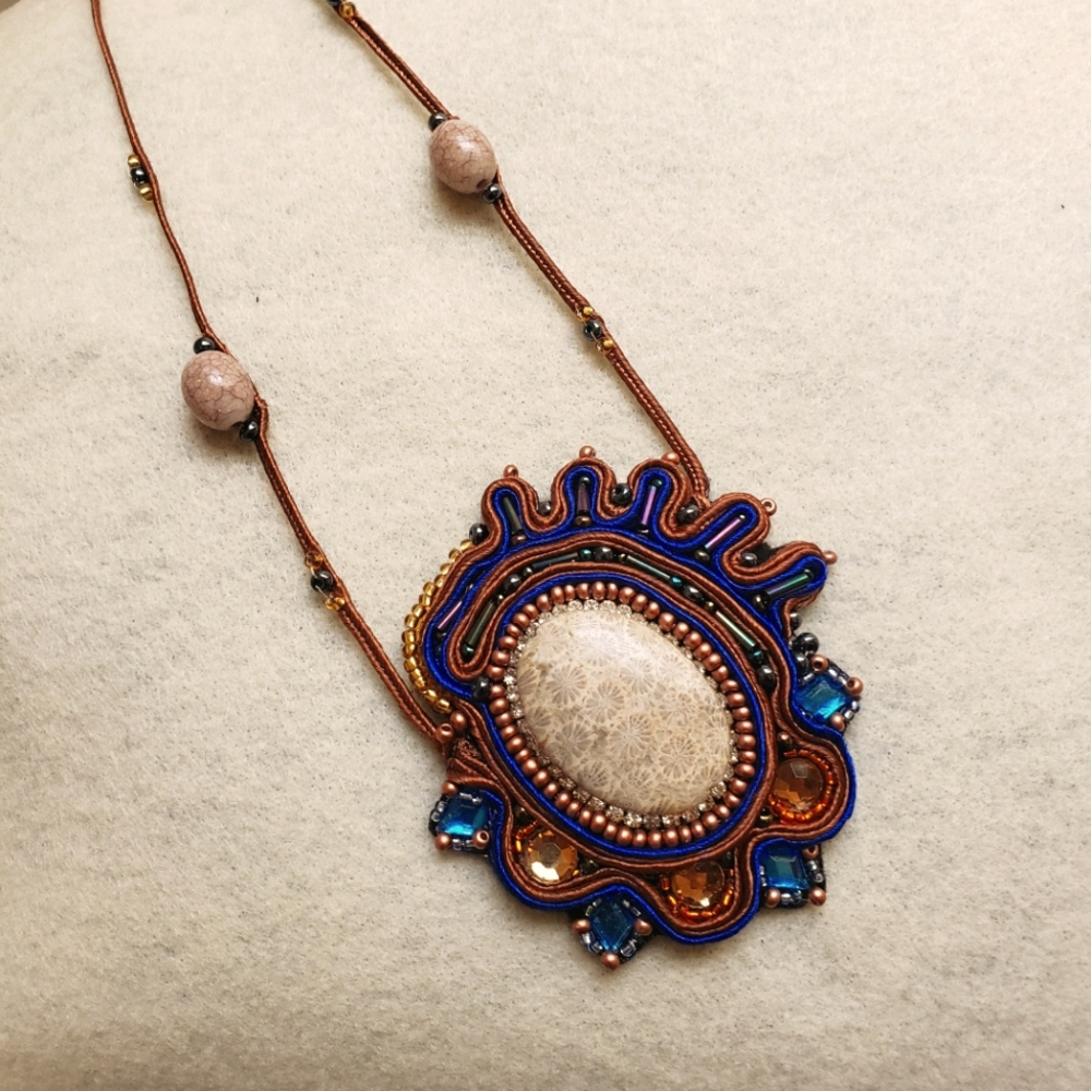 "Fire and Ice" handmade necklace